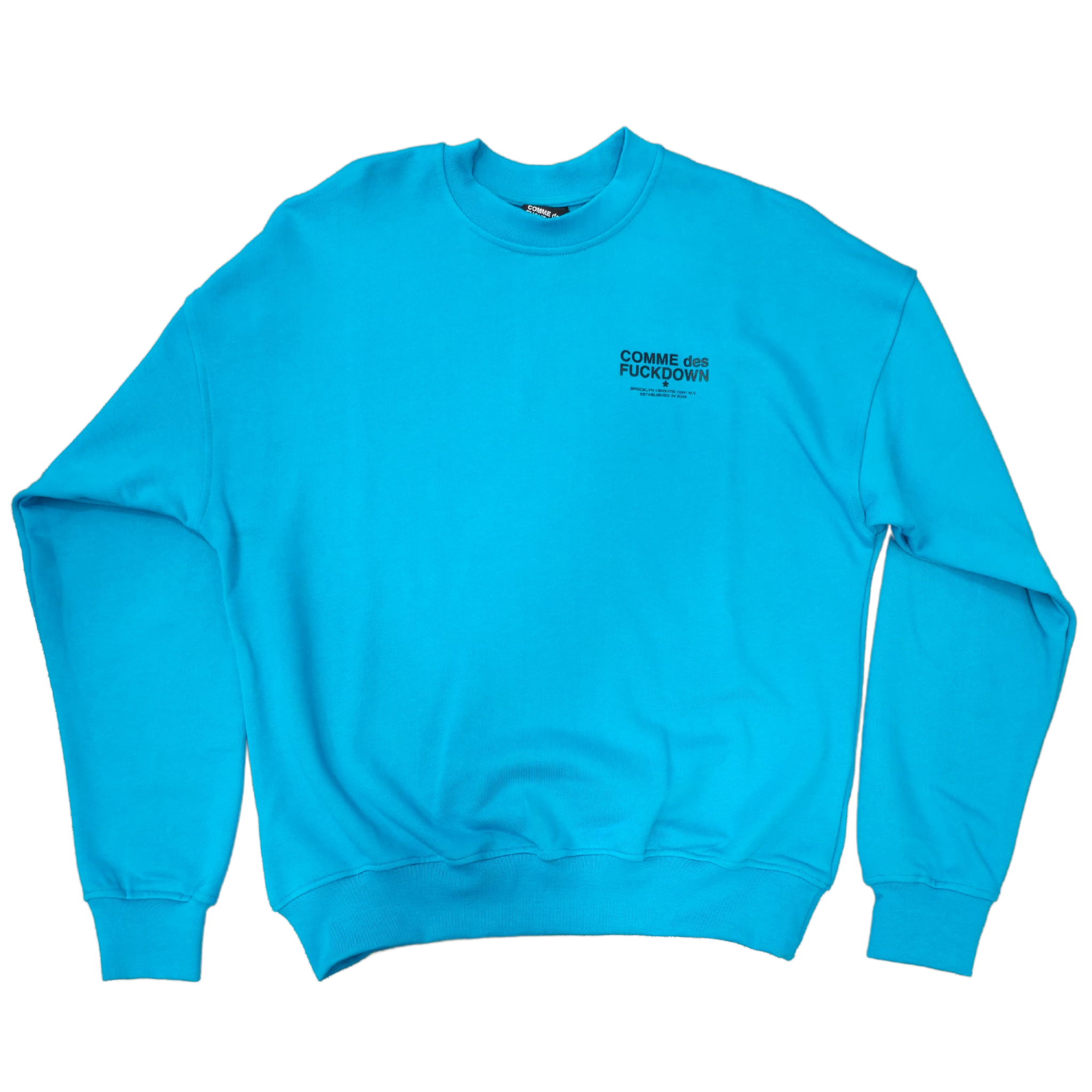 BASIC CREWNECK SWEATSHIRT CYAN - COMME DES FUCKDOWN