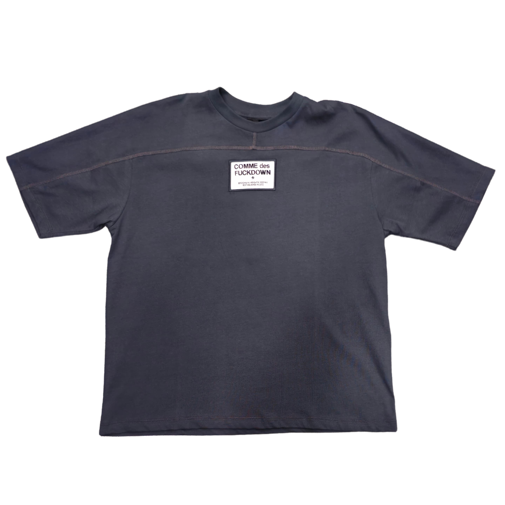 TEXT BOX BASIC TEE NAVY - COMME DES FUCKDOWN
