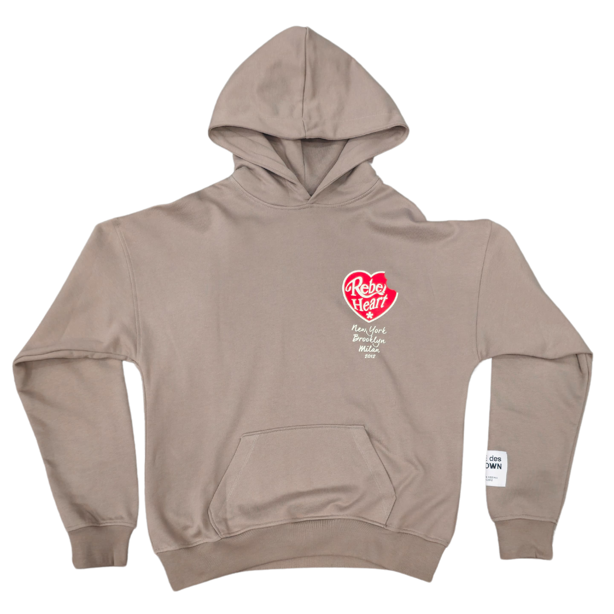 REBEL HEARTH HOODIE BEIGE - COMME DES FUCKDOWN