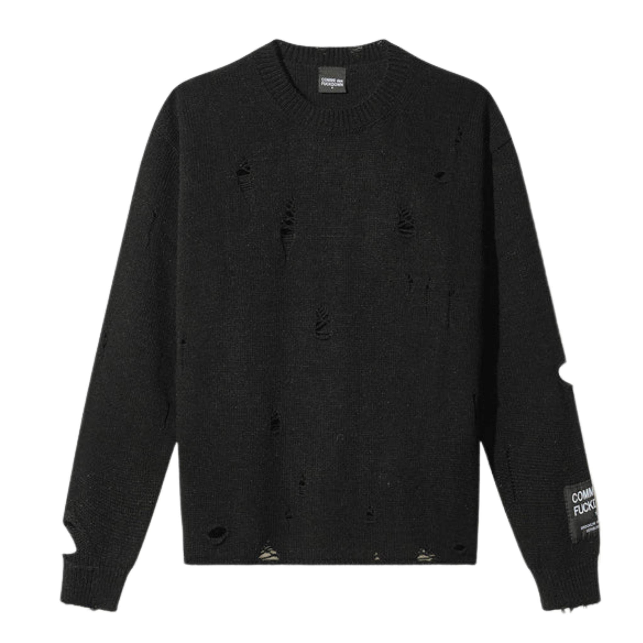 RIPPED SWEATER BLACK - COMME DES FUCKDOWN