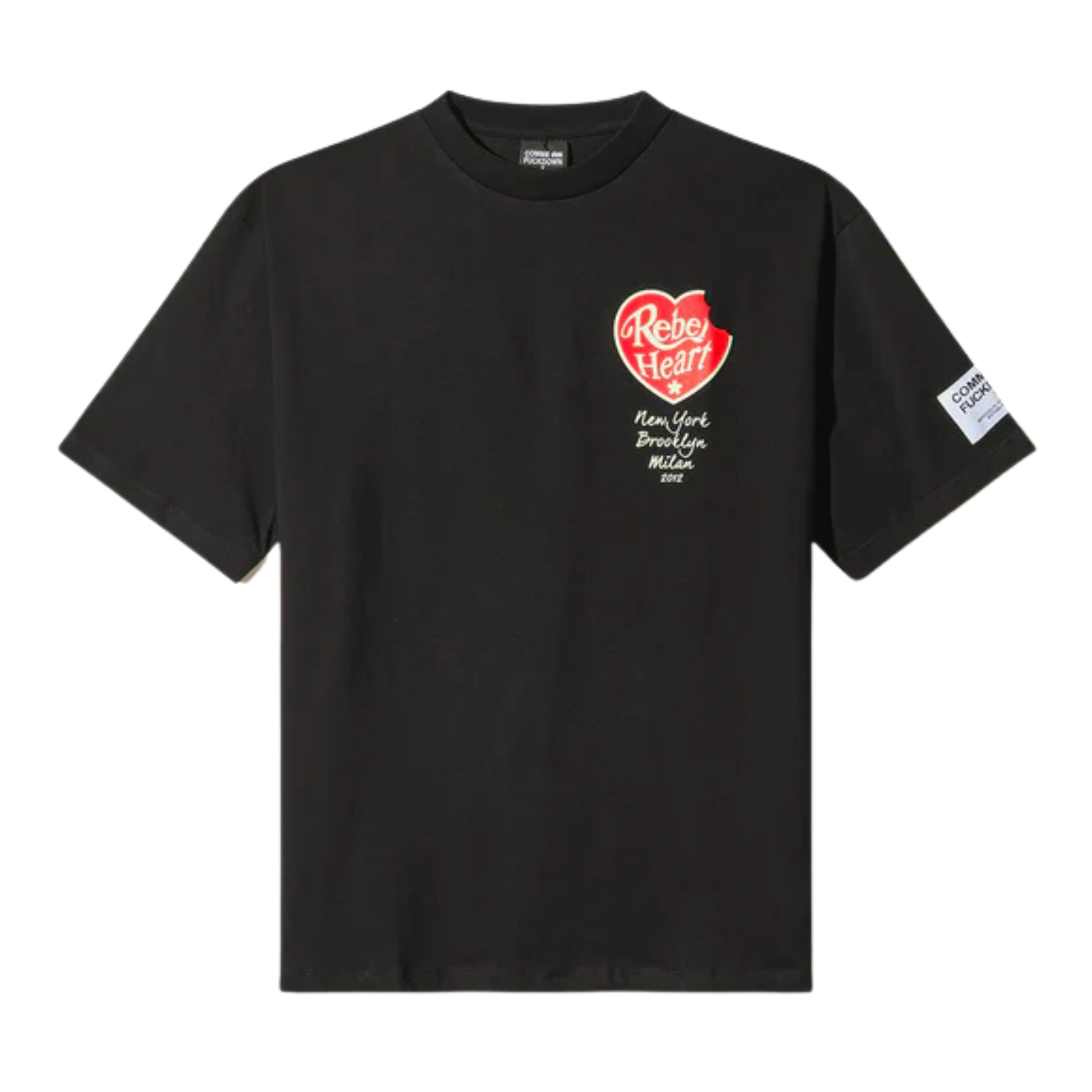 REBEL HEARTH TEE BLACK - COMME DES FUCKDOWN