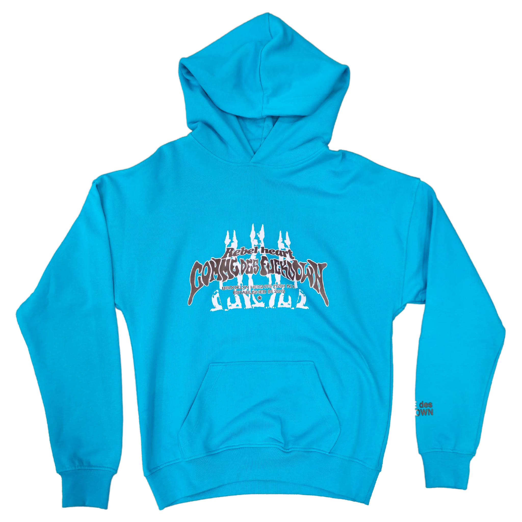 DOBERMAN REBEL HEARTH HOODIE CYAN - COMME DES FUCKDOWN