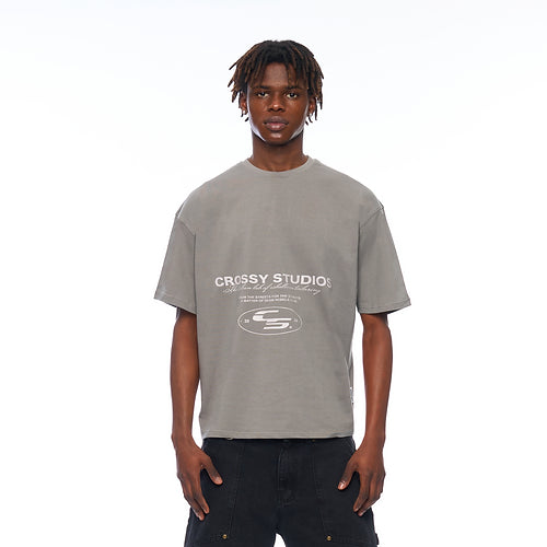 FRONT DESIGN T-SHIRT GREY - CROSSY STUDIOS