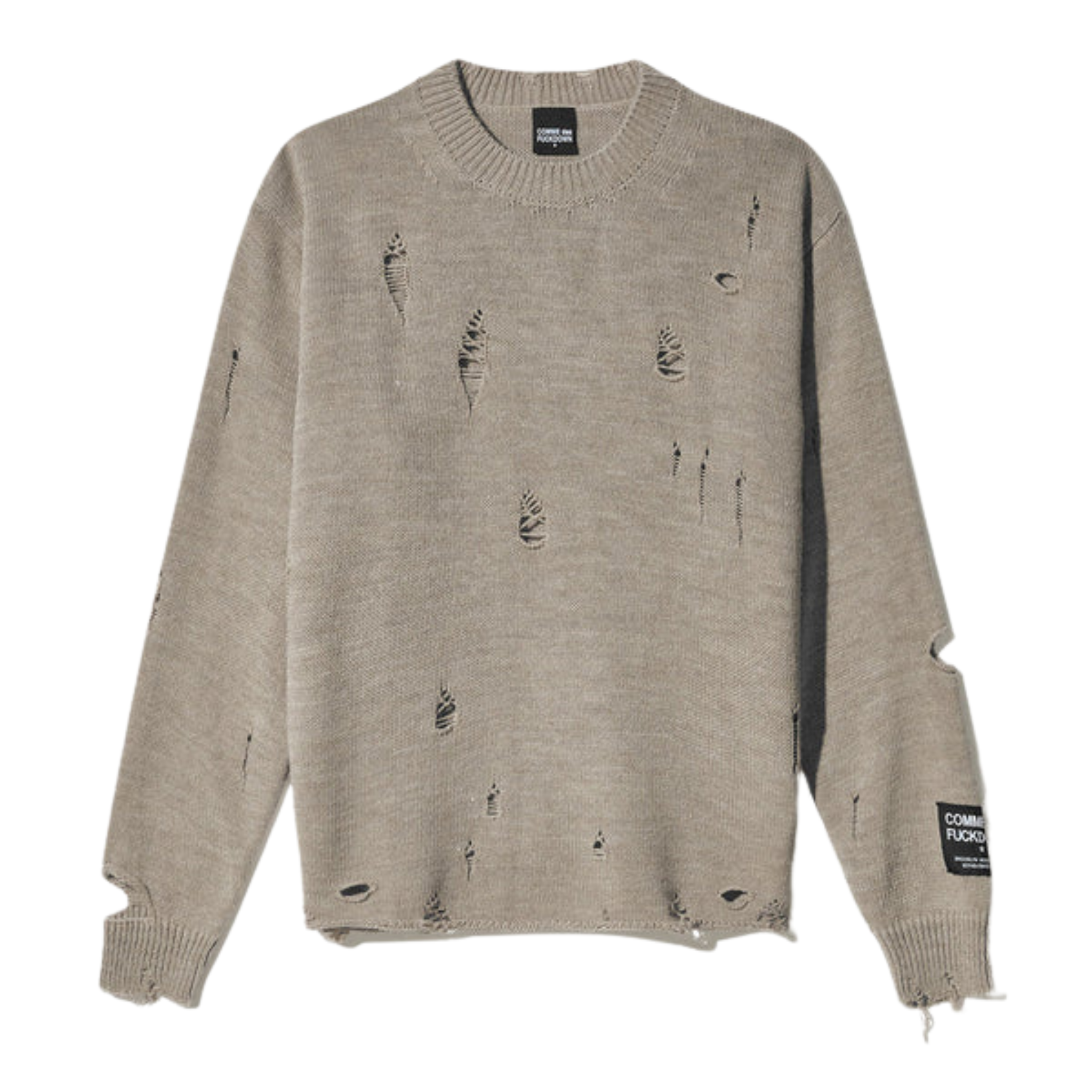 RIPPED SWEATER BEIGE - COMME DES FUCKDOWN