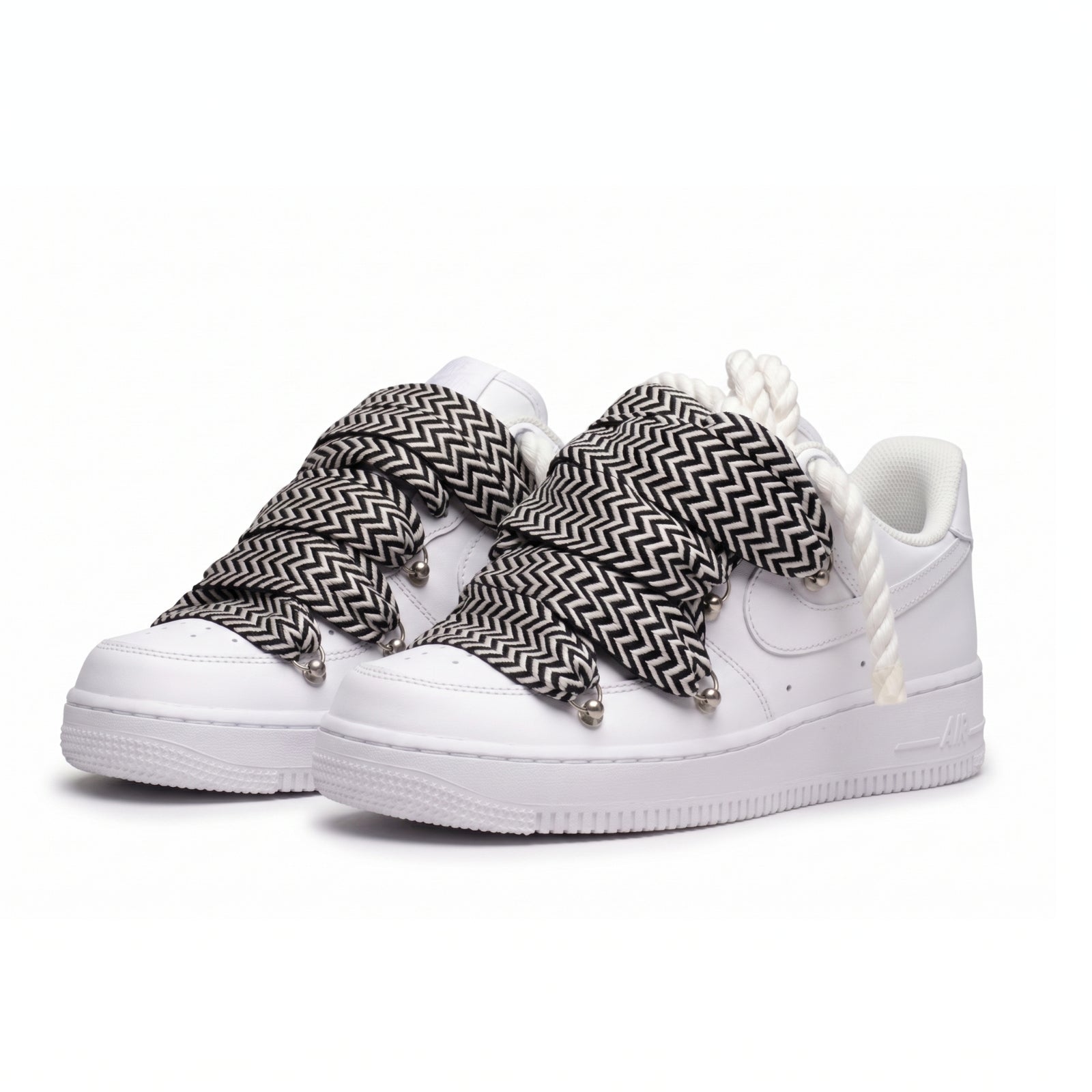 Air Force 1 Custom "Rope Laces Lanvin" Black & White