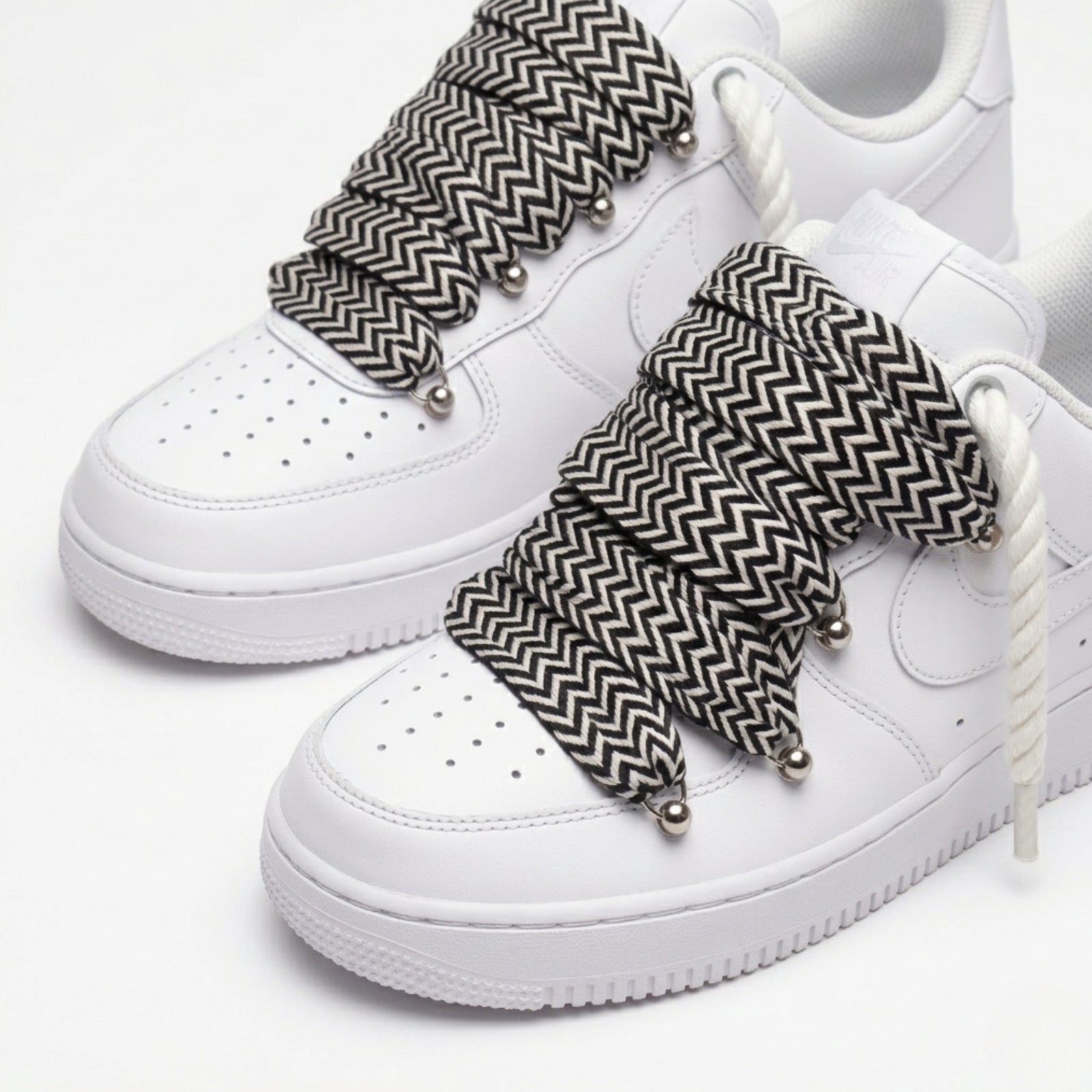 Air Force 1 Custom "Rope Laces Lanvin" Black & White