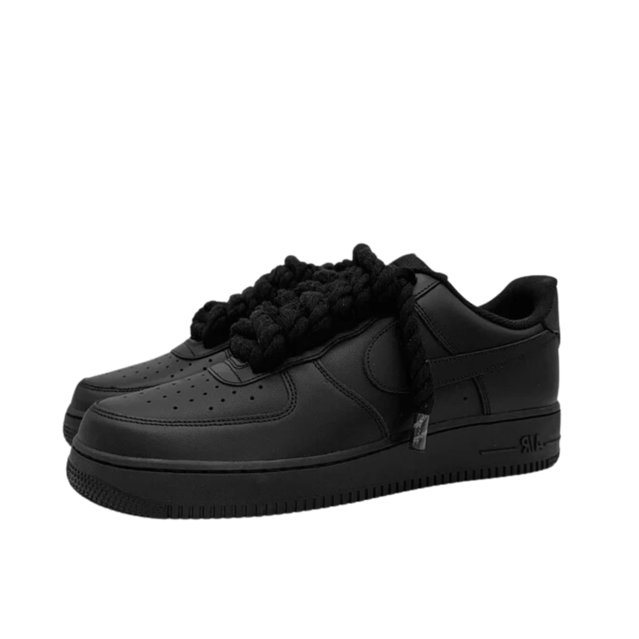 NIKE AIR FORCE 1 BLACK ROPE LACES BLACK