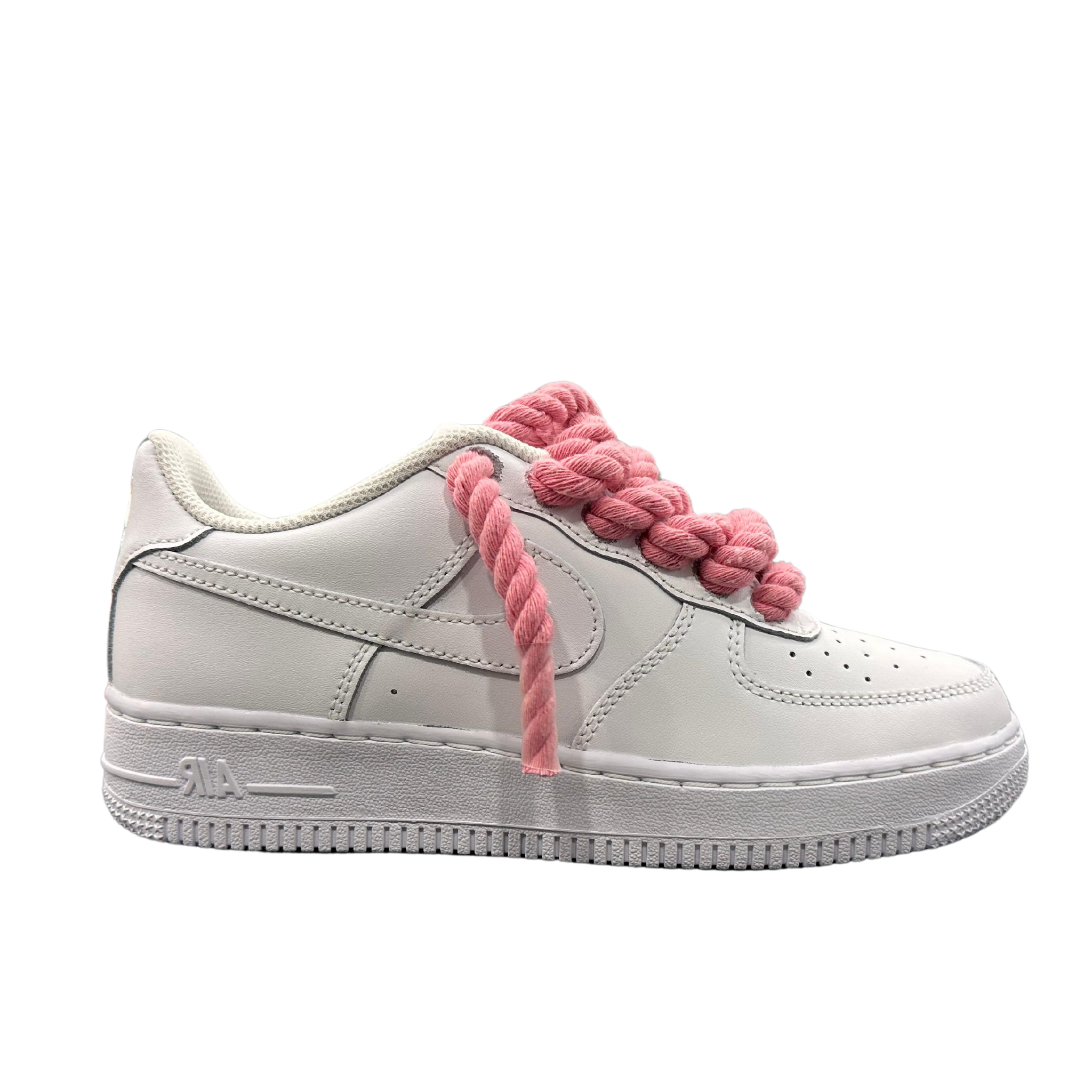 NIKE AIR FORCE 1 WHITE ROPE LACES PINK