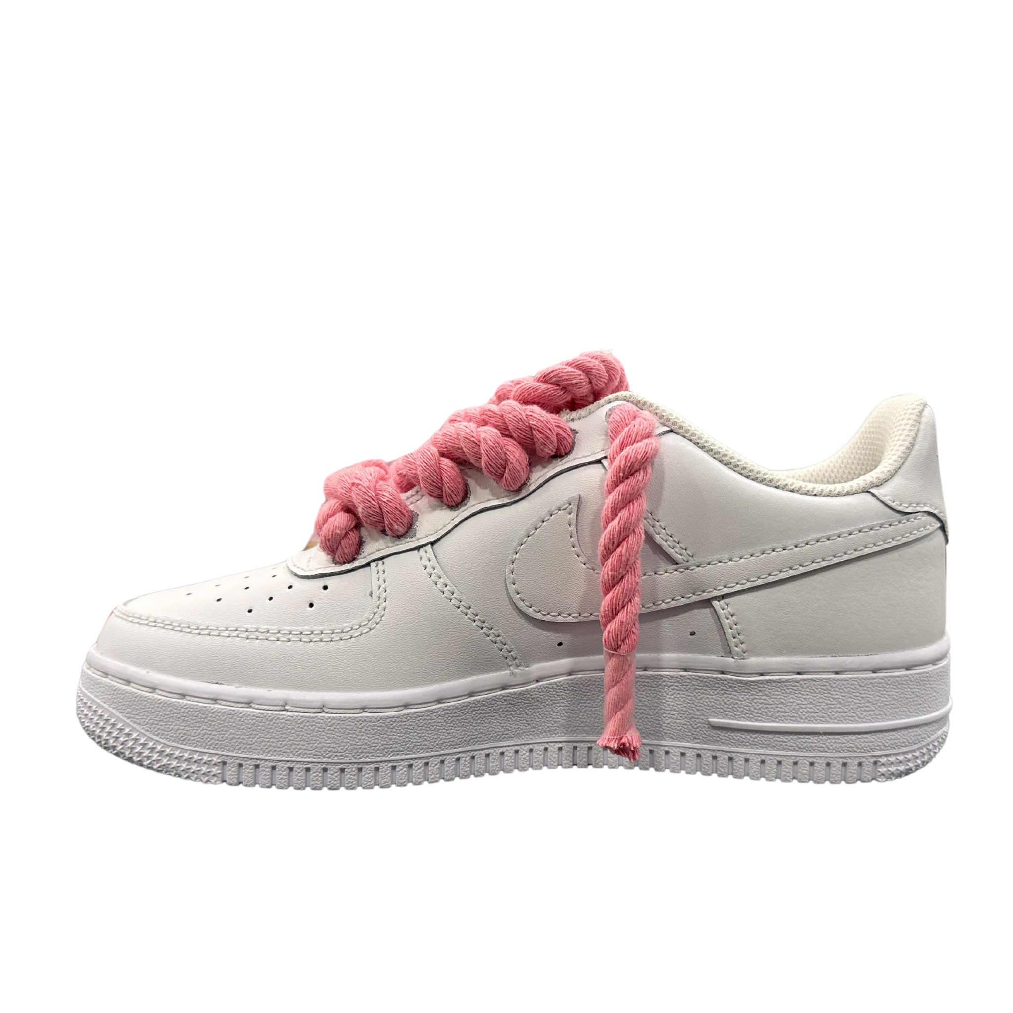 NIKE AIR FORCE 1 WHITE ROPE LACES PINK
