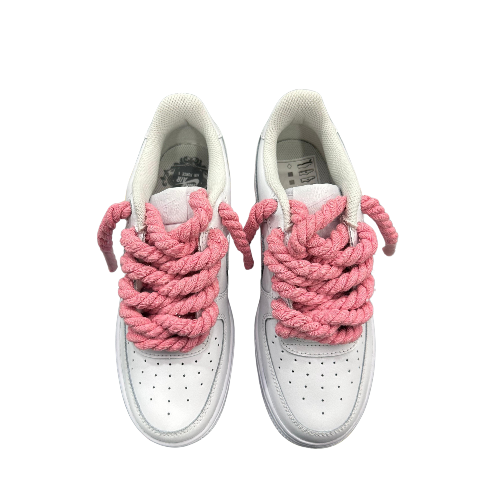 NIKE AIR FORCE 1 WHITE ROPE LACES PINK