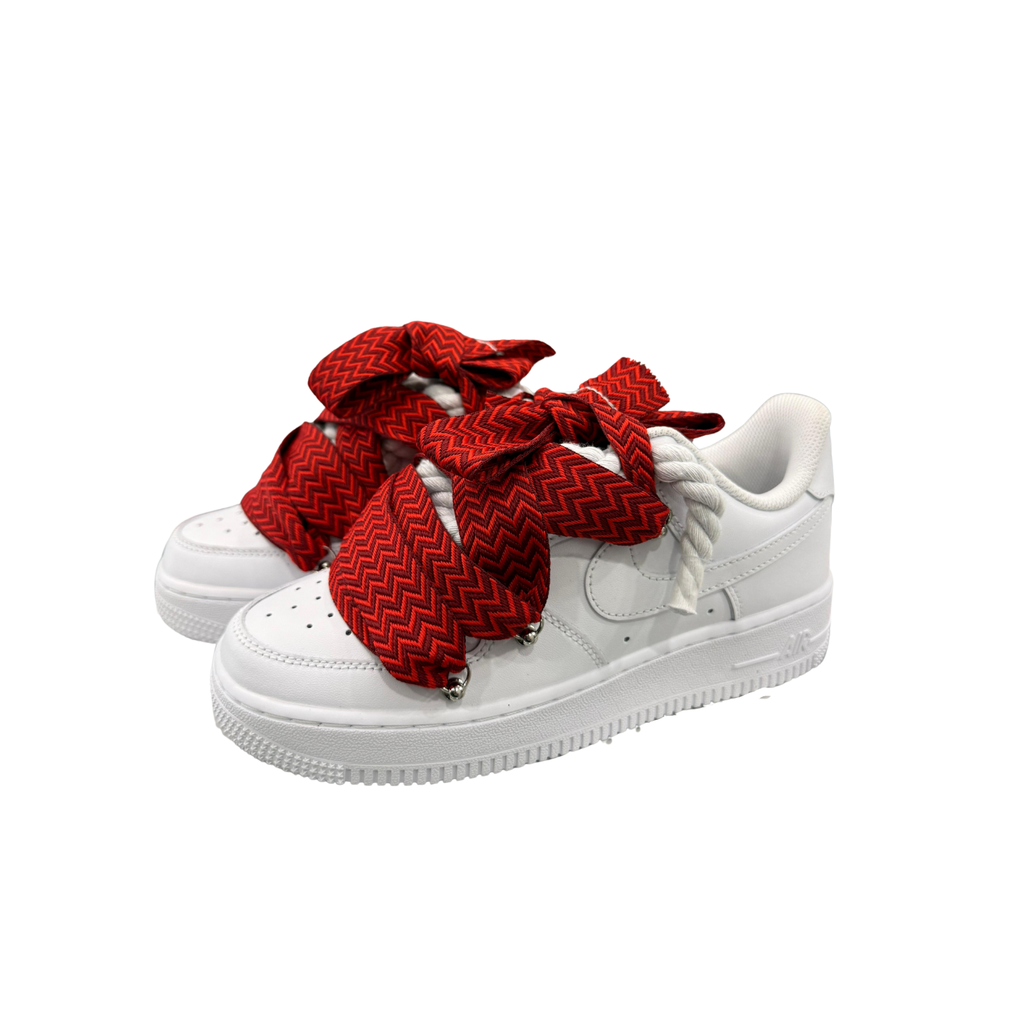 NIKE AIR FORCE 1 WHITE ROPE LACES LANV* RED