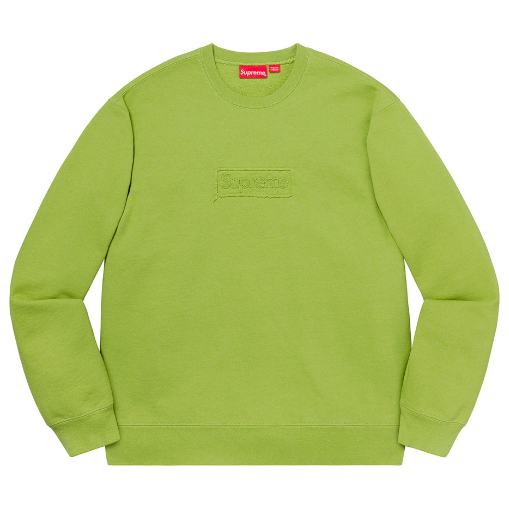CUTOUT LOGO CREWNECK LIME - SUPREME
