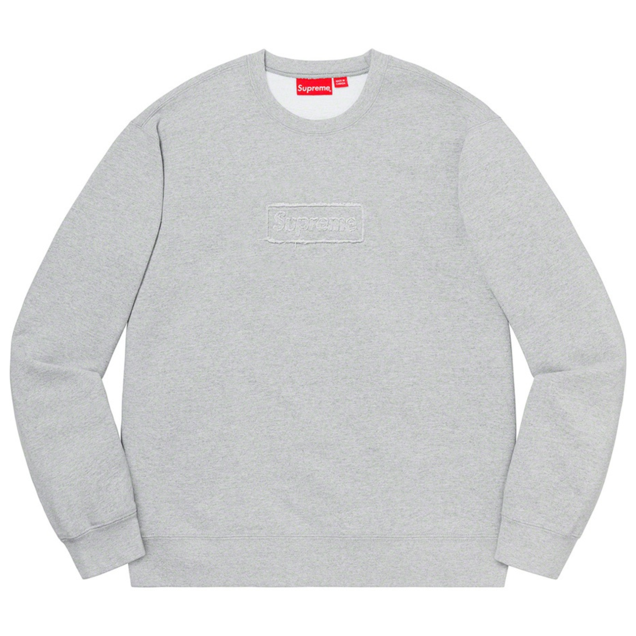 CUTOUT LOGO CREWNECK GREY - SUPREME