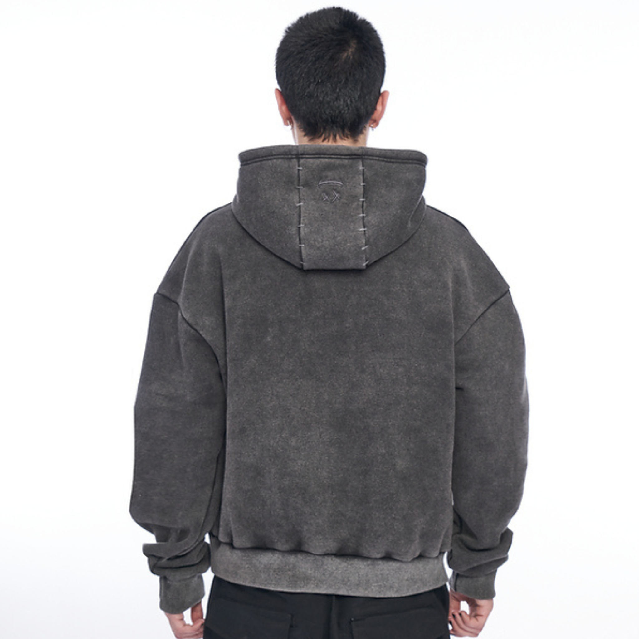 WASHED BRUTALIST HOODIE - CROSSY STUDIOS