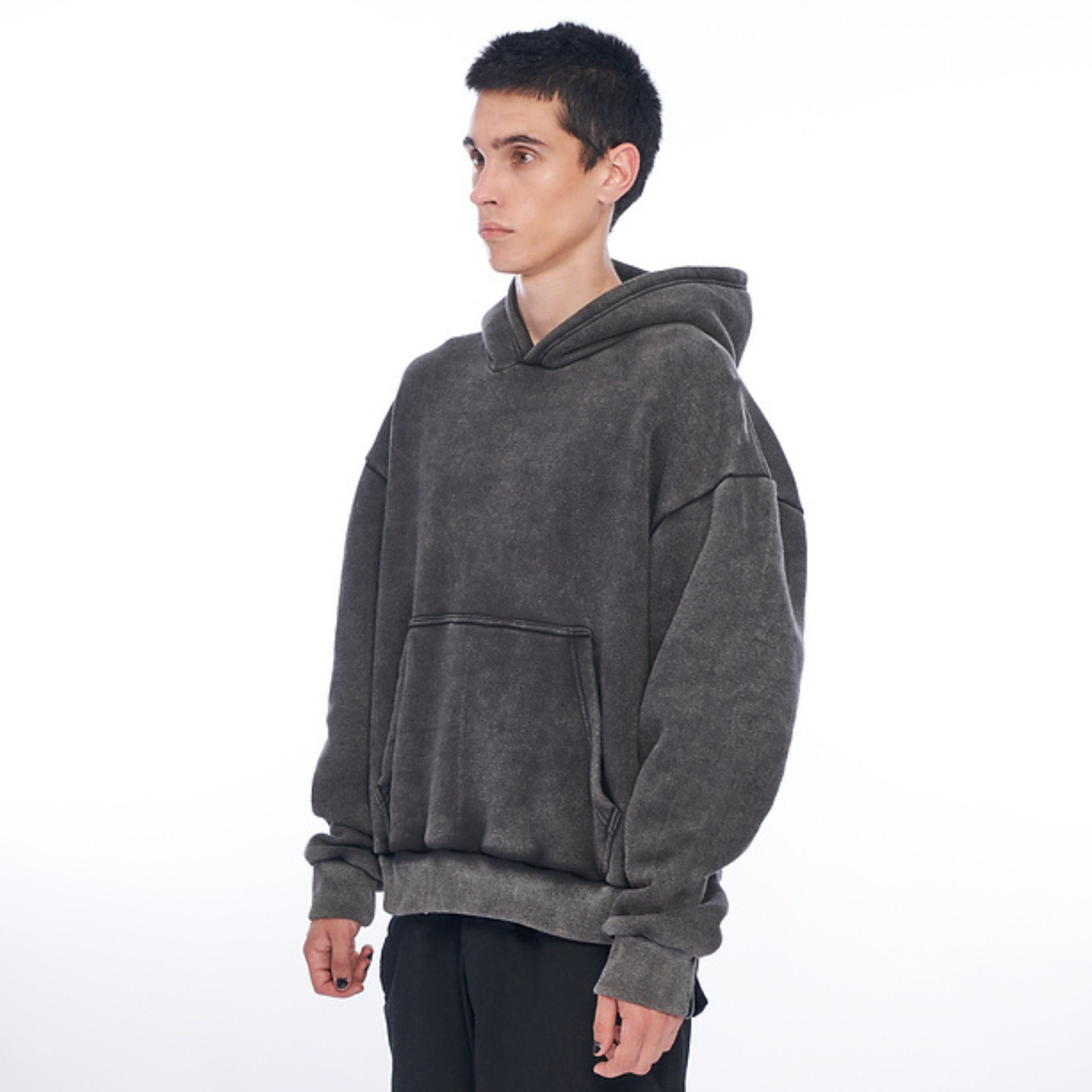 WASHED BRUTALIST HOODIE - CROSSY STUDIOS