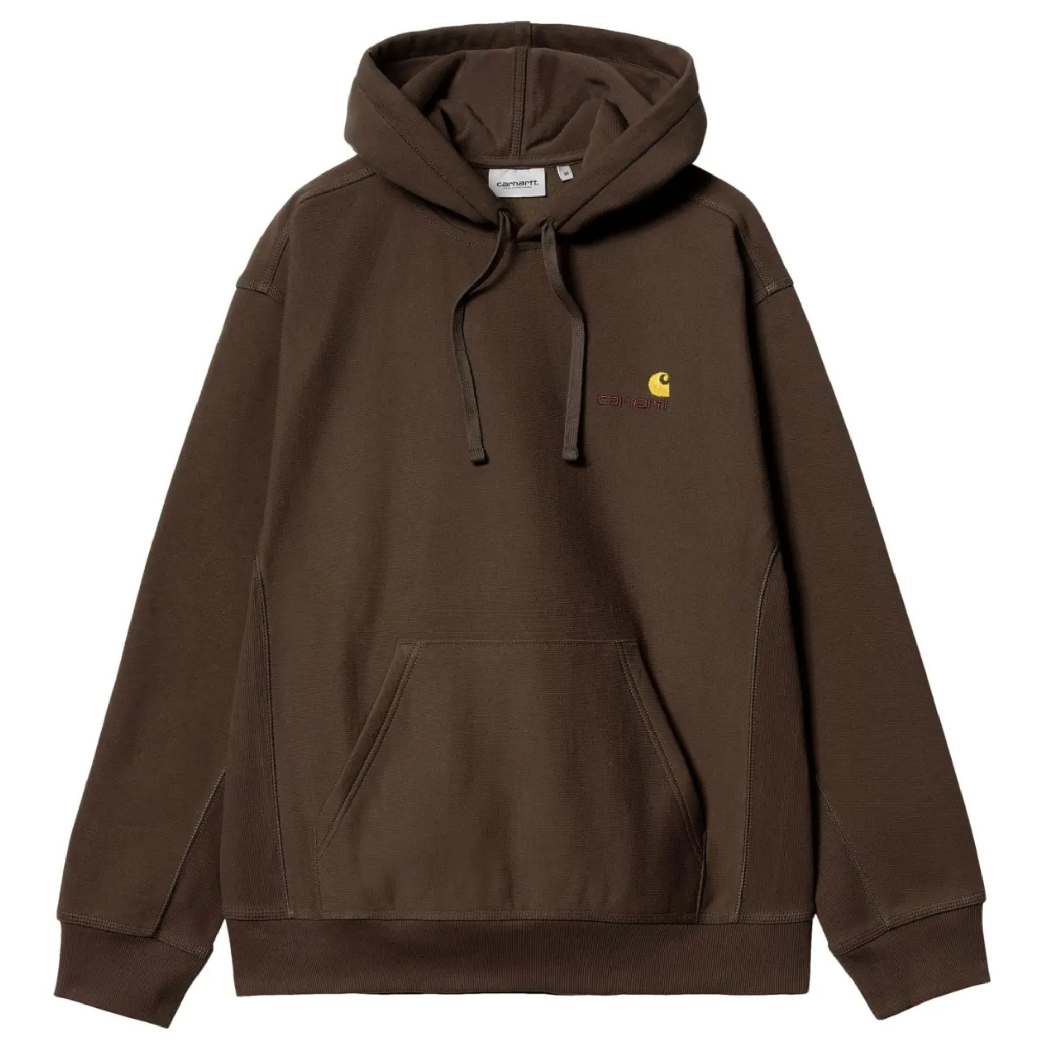 HOODED AMERICAN SCRIPT SWEATSHIRT BROWN - CARHARTT WIP
