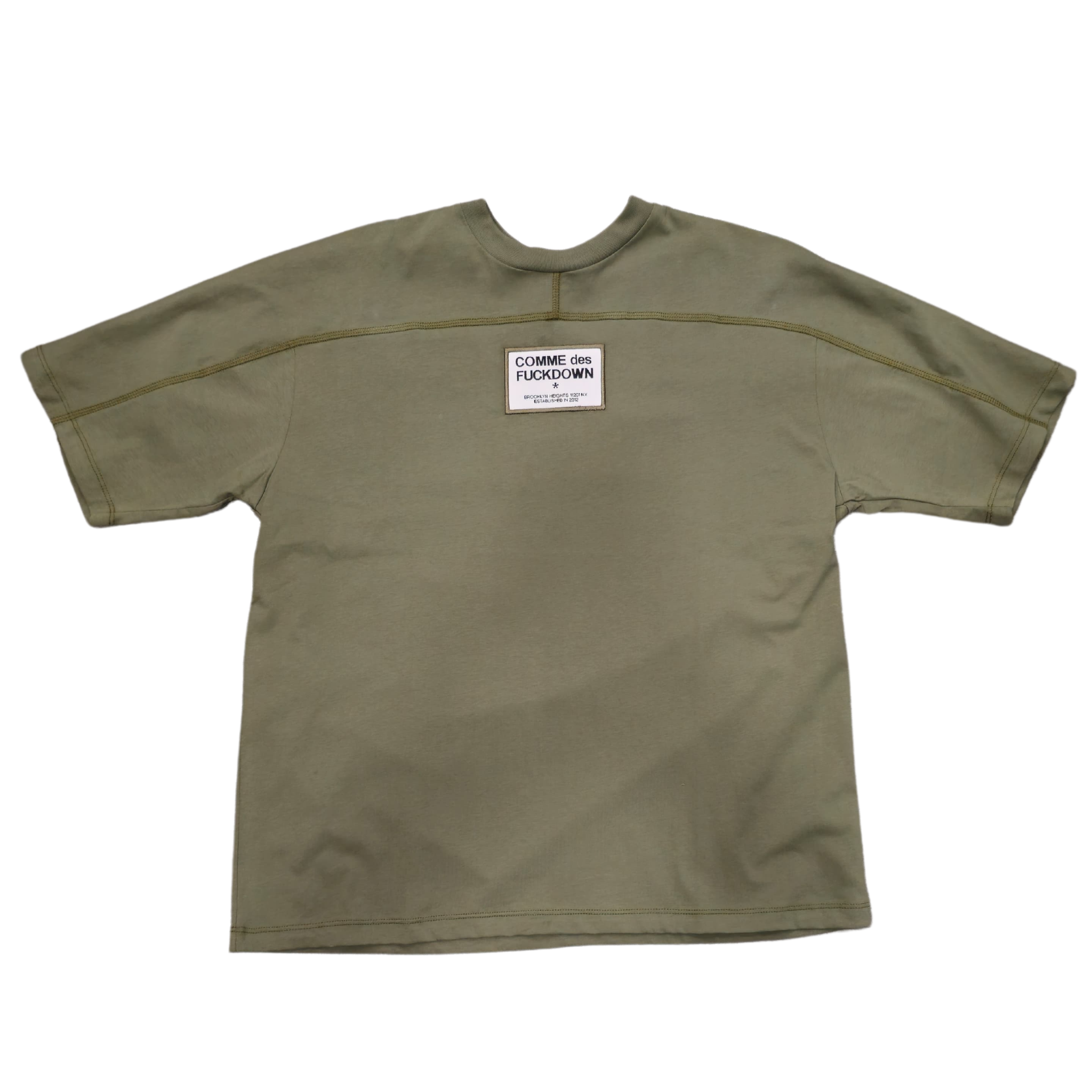 TEXT BOX BASIC TEE GREEN - COMME DES FUCKDOWN