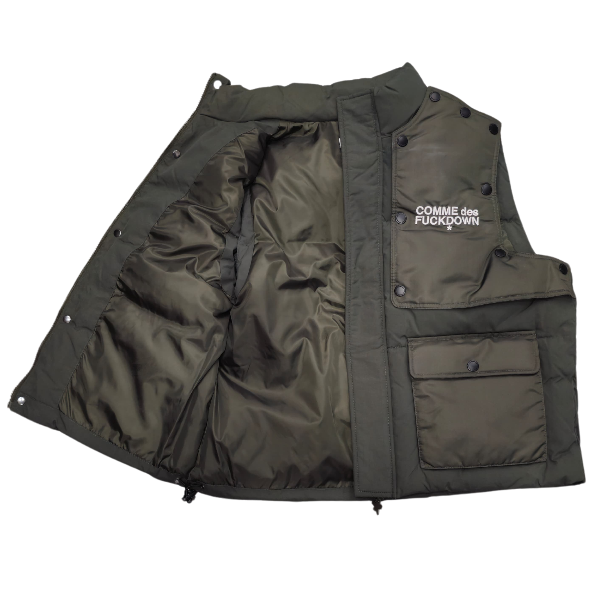 SLEEVELESS URBAN JACKET GREEN - COMME DES FUCKDOWN