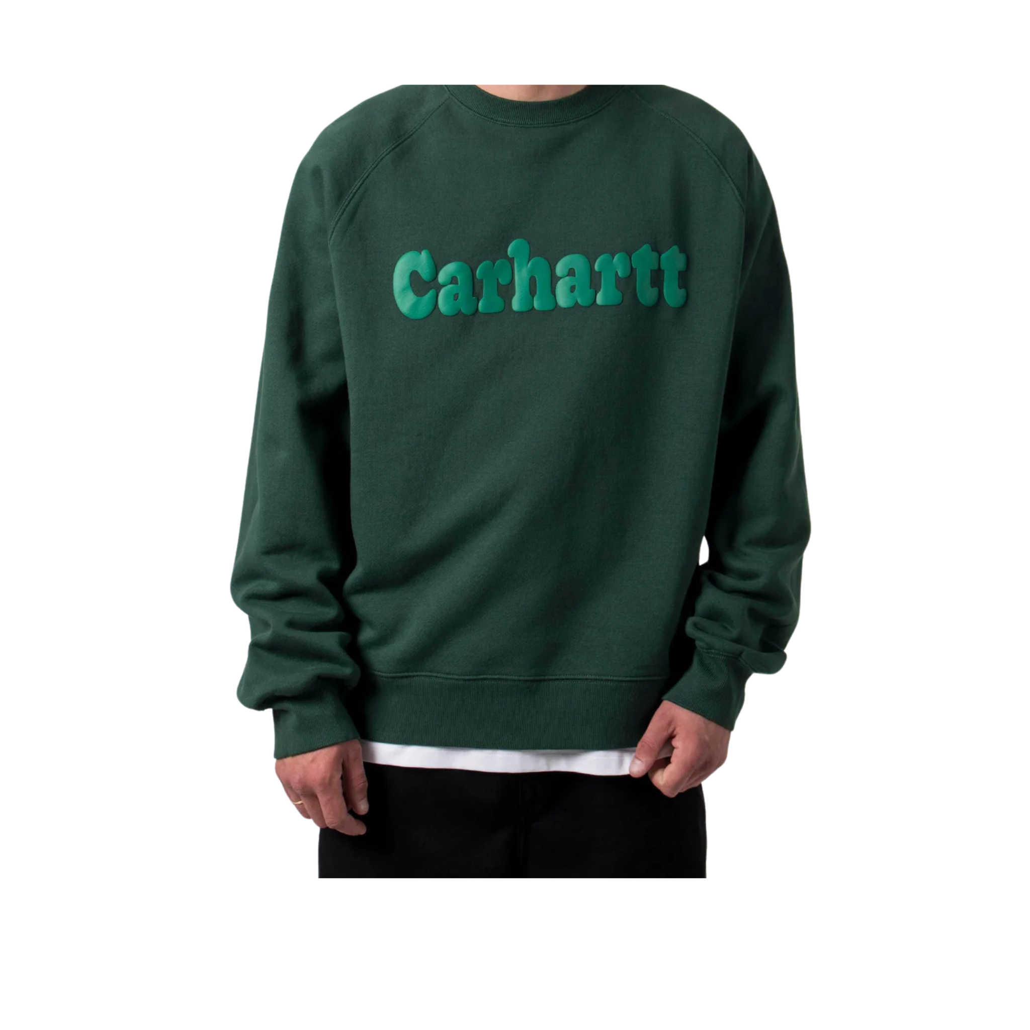 BUBBLE CREWNECK SWEAT GREEN  - CARHARTT WIP