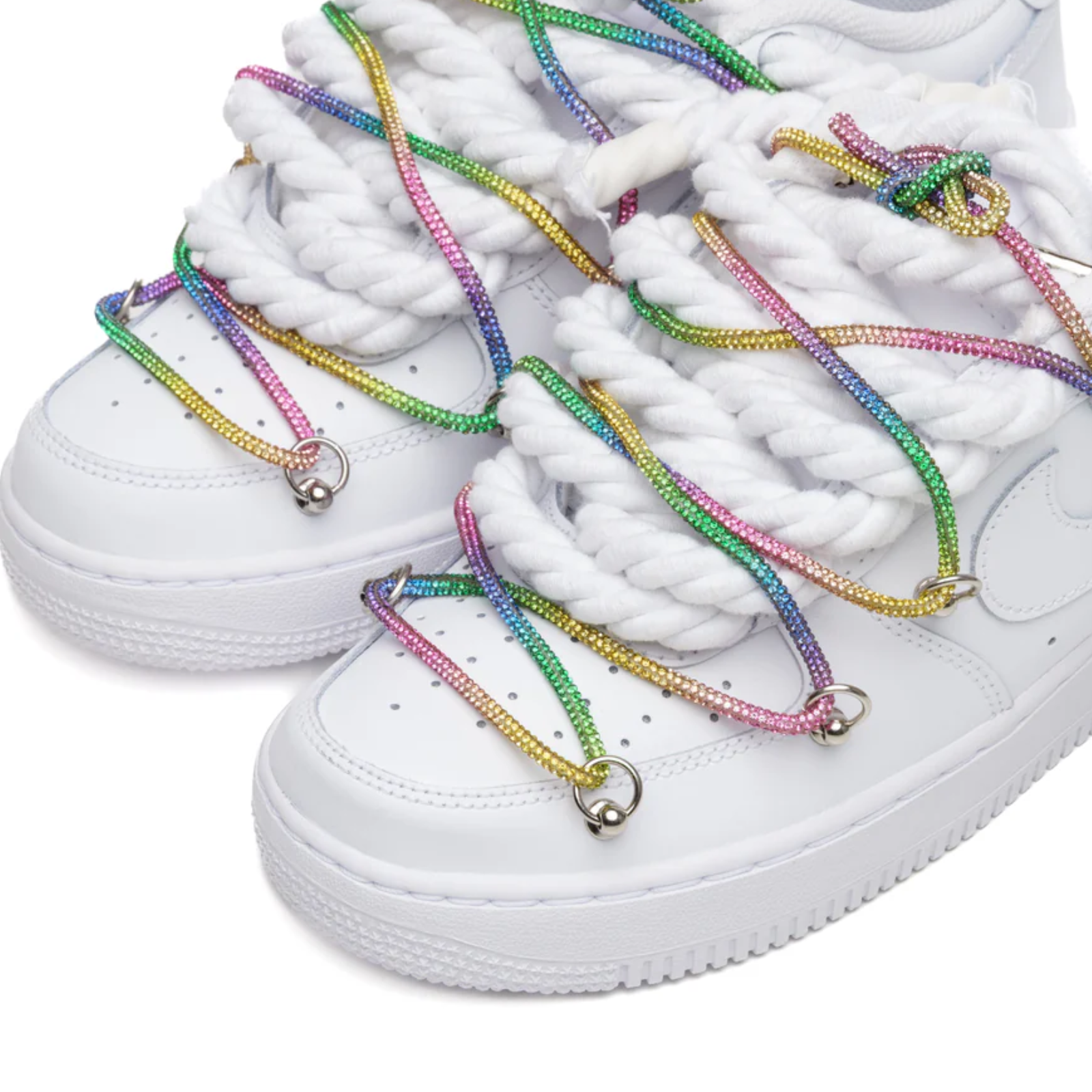 Air Force Rope Laces Swarovski Rainbow