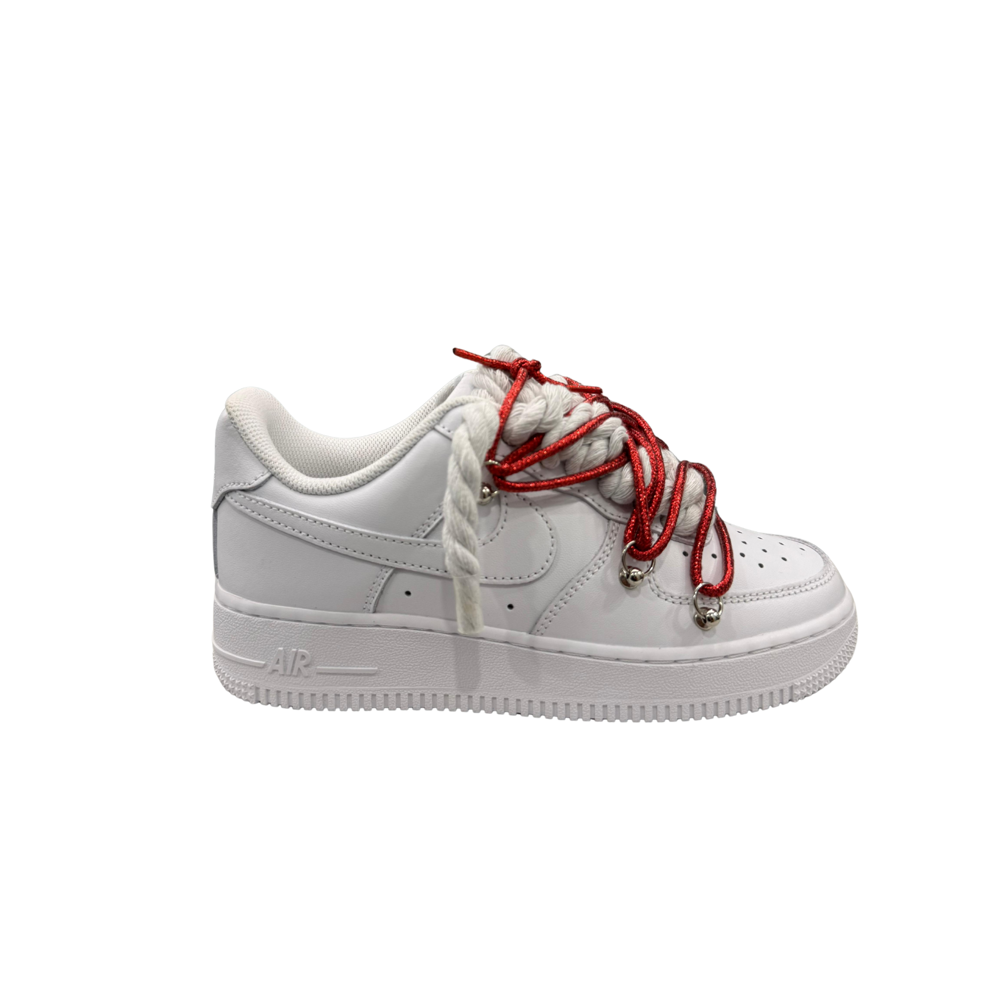 AIR FORCE 1 ROPE LACES WHITE MOD OF* Red