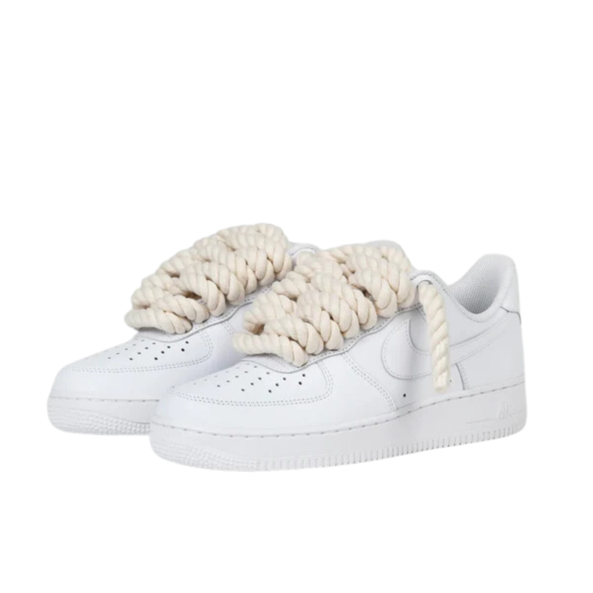NIKE AIR FORCE 1 WHITE ROPE LACES CORDA BEIGE