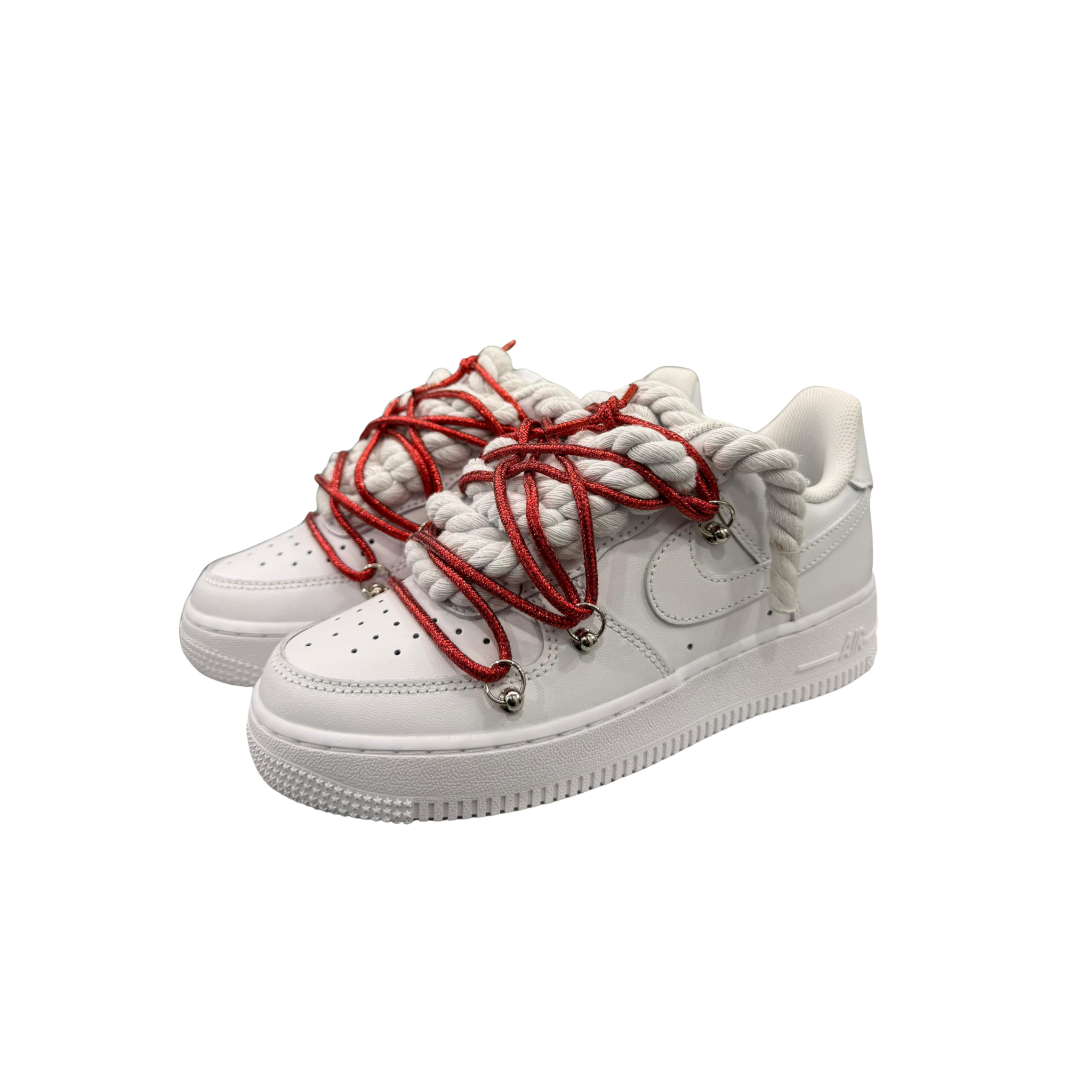 AIR FORCE 1 ROPE LACES WHITE MOD OF* Red