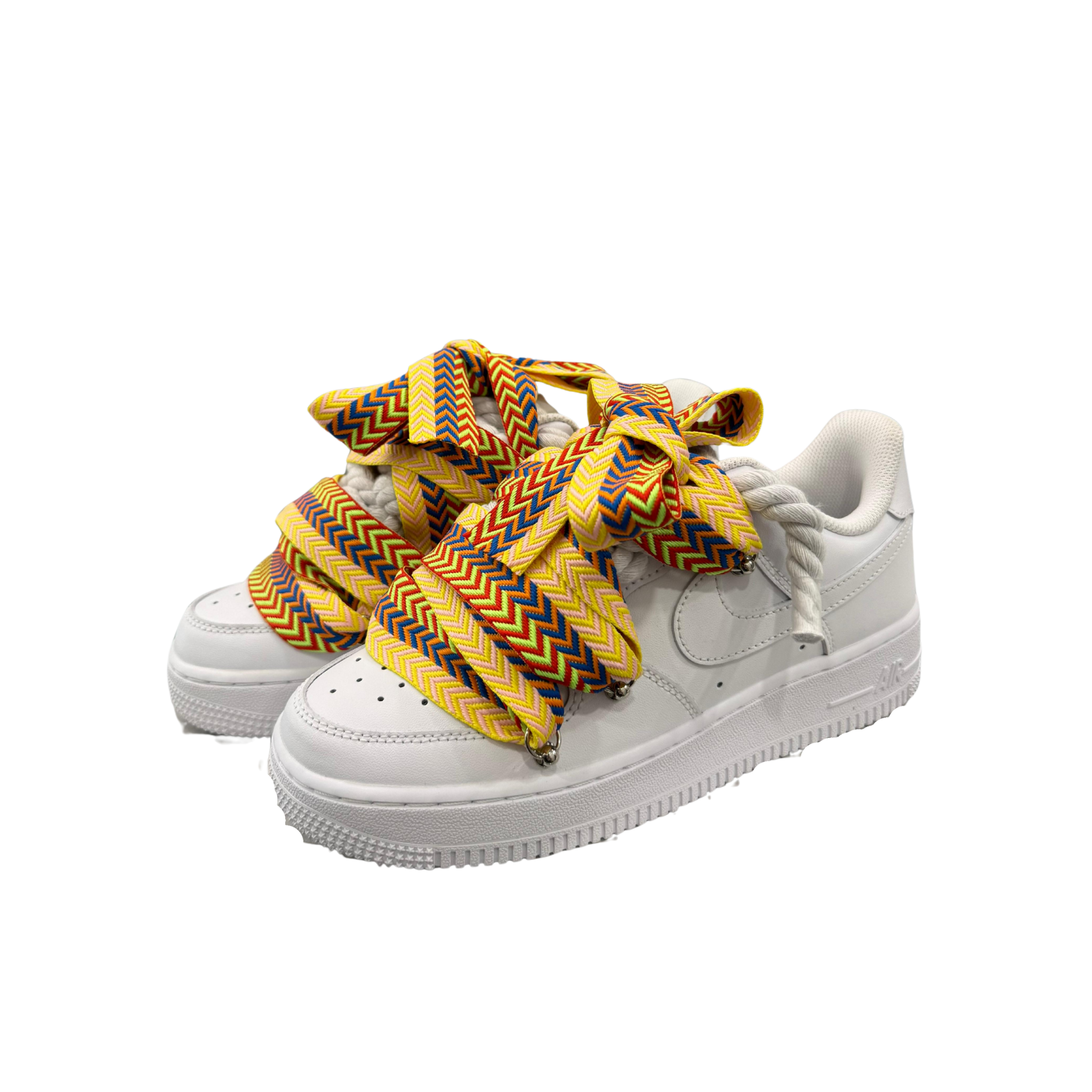 NIKE AIR FORCE 1 WHITE ROPE LACES  LANV* YELLOW