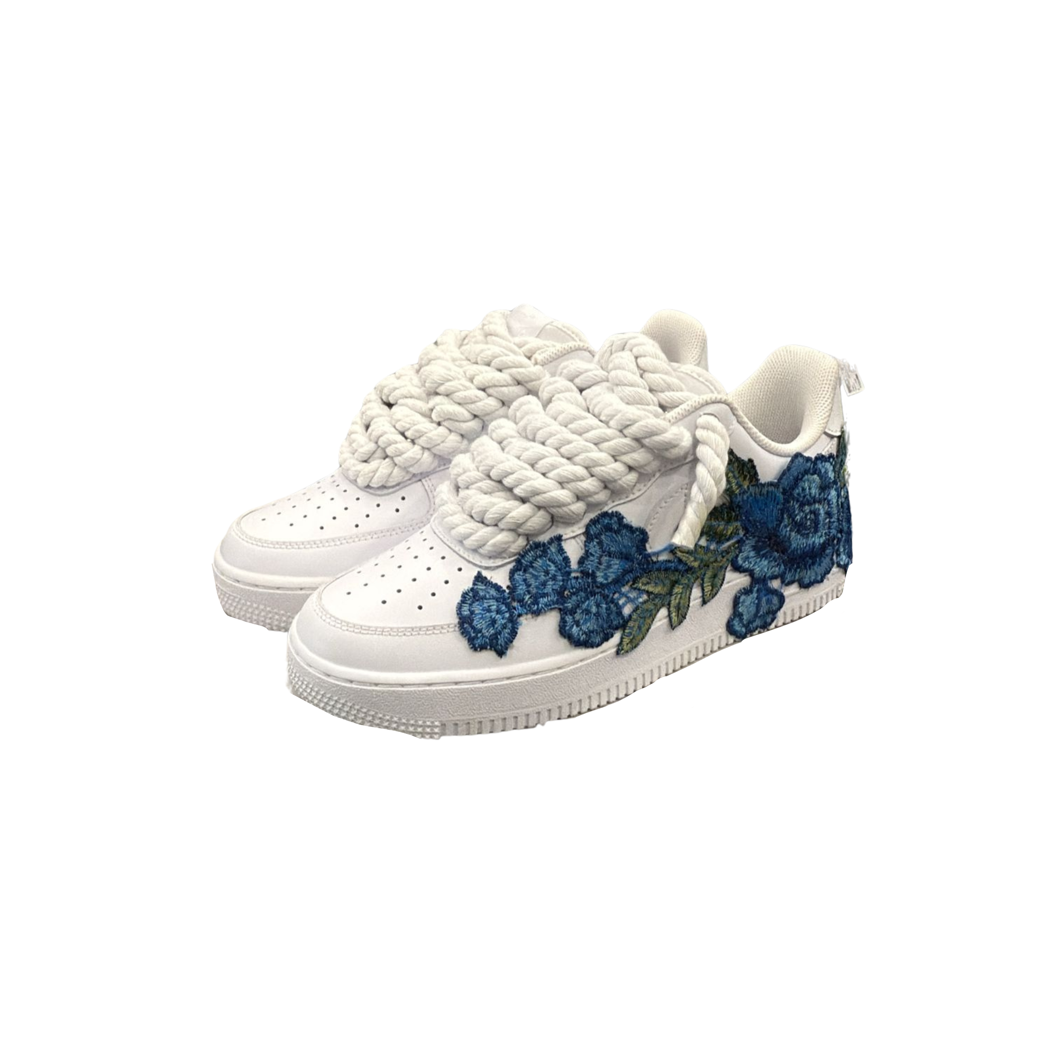 NIKE AIR FORCE 1 WHITE ROPE LACES BLU ROSE LIMITED EDITION