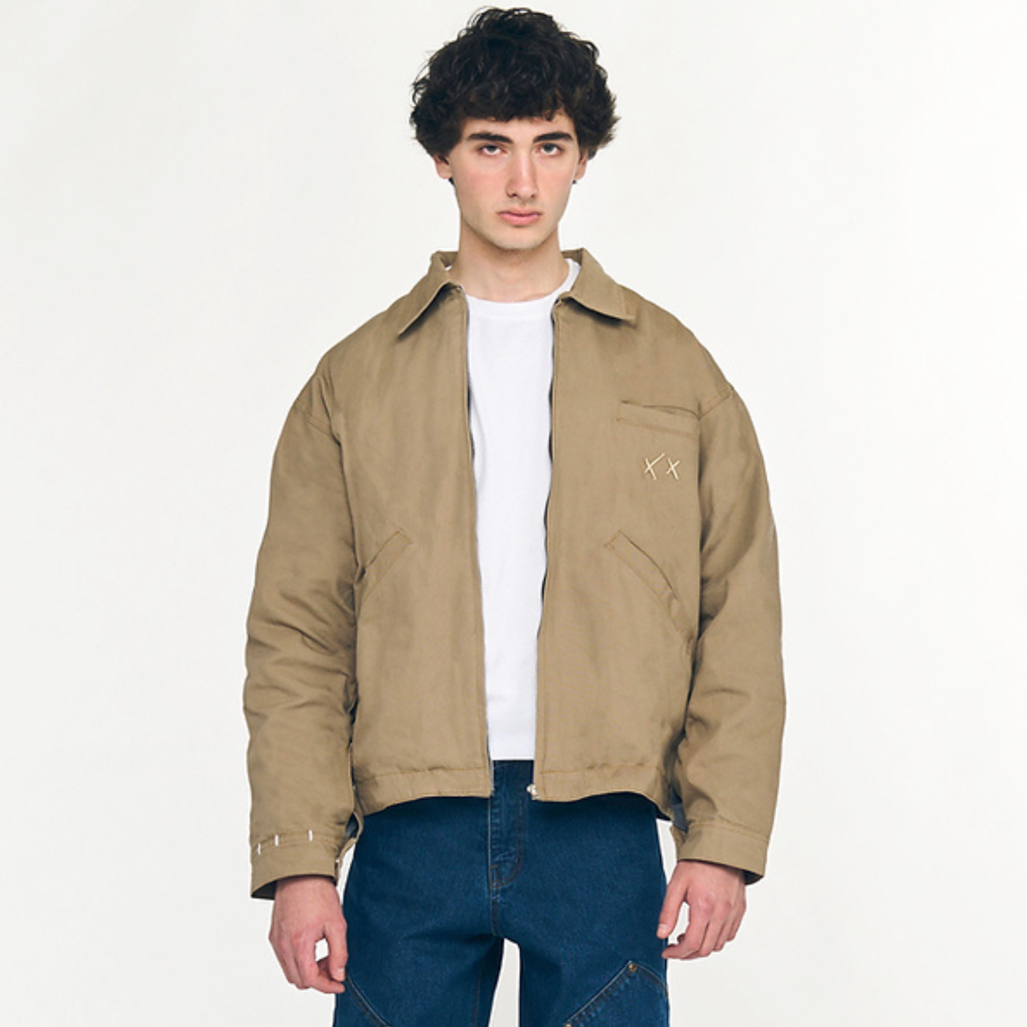 BEIGE WORK JACKET - CROSSY STUDIOS