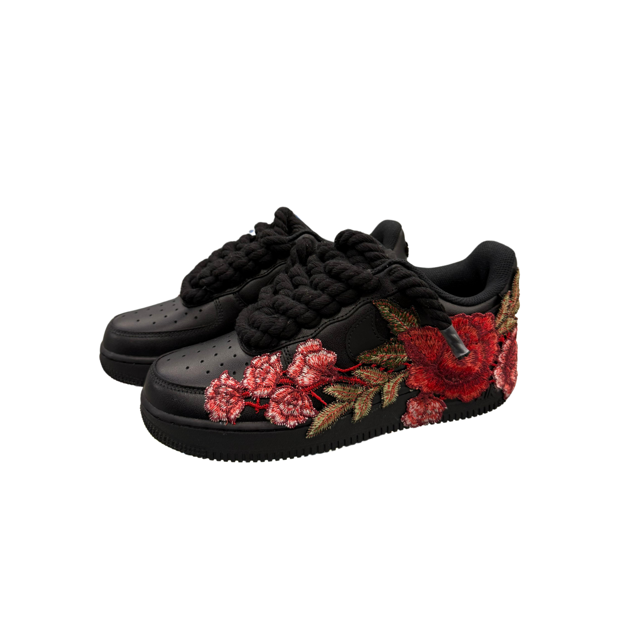 NIKE AIR FORCE 1 BLACK ROPE LACES ROSE LIMITED EDITION